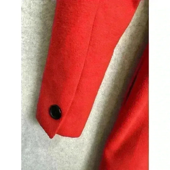 Robbi & Nikki Red Peplum Pea Coat Red Size S Button Front Lined Heavy EUC - Picture 12 of 16